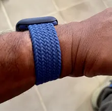 Correa trenzada de nailon elástico para Apple Watch, correa de nailon elástico para Apple Watch de 44mm, 40mm, 42mm y 38mm + funda de PC iWatch series 6 5 4 3 se