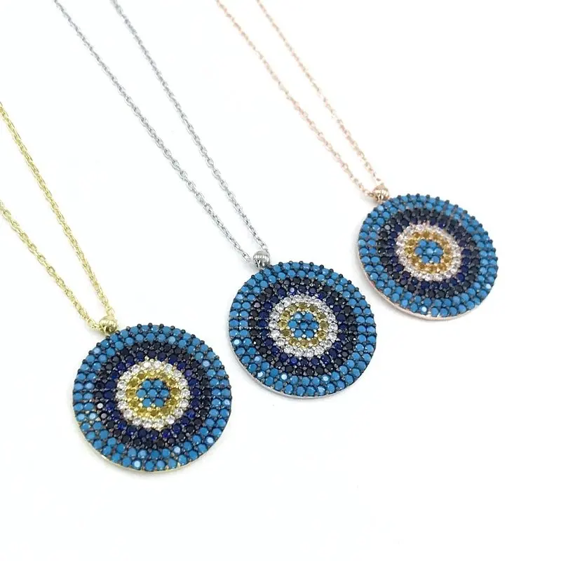 

Top Quality Micro Workmanship Evil Eye Silver Necklace