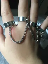 Anillos abiertos de dedo múltiple para mujer, cadena de eslabones estilo Punk, fiesta, concierto, ceremonia, regalo de joyería, venta al por mayor, 2020