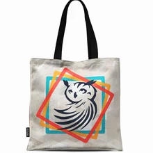 Многоразовая хозяйственная сумка эко женская сумка складная сумка для пляжа повседневное использование сумка на плечо Повседневная парусиновая с принтом совы