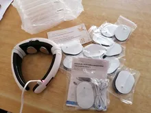 Masajeador eléctrico recargable para cuello y espalda, instrumento de Fisioterapia con 6 modos de Control de potencia, alivio del dolor por infrarrojo