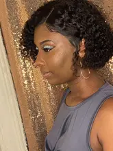 Transpare-Peluca de cabello humano rizado de 13x6 para mujeres negras, postizo de encaje Frontal con ondas profundas, prearrancado, 360 densidad, HD