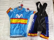 Conjunto de Ropa de Ciclismo DEL EQUIPO Movistar para hombre, Maillot, camisetas de verano, MTB, 2020