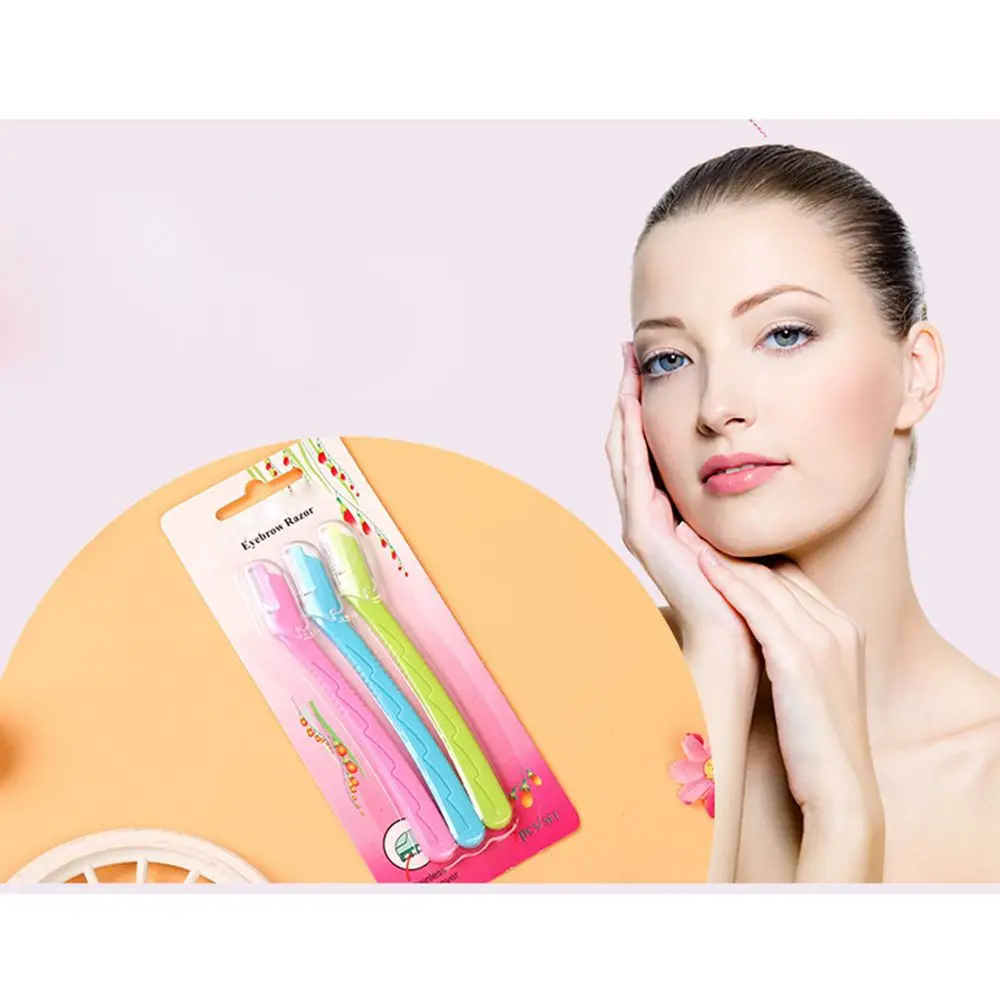 3Pcs/Set Eye Facial Eyebrow Razor Trimmer Shaper Shaver Blade Remover