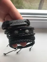 5 unidades de pulseras de plumas Taichi negras para hombre, brazalete de cuerda, brazalete de cuero, accesorios de joyería para mujer