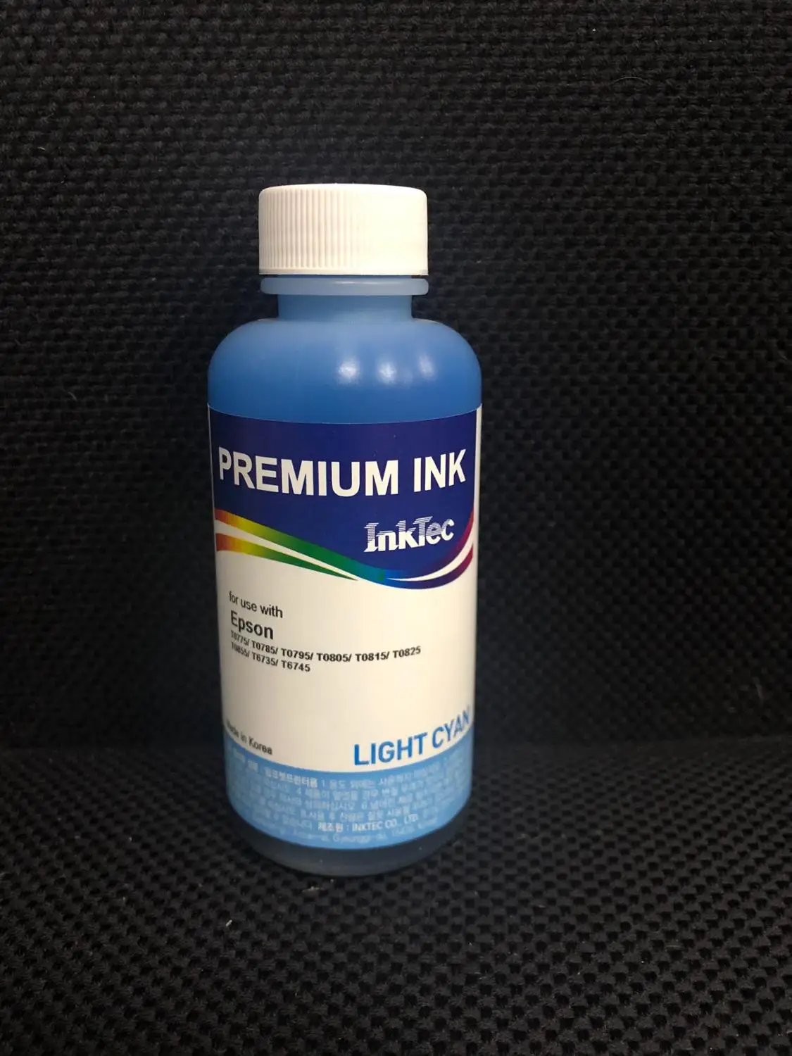 Чернила 100мл INKTEC PREMIUM(Made in Korea) E0010(T0821-T0826) для EPSON R270\R290\T50\P50\L850\L800\L805 - Цвет: Светло-синий (Light Cyan)