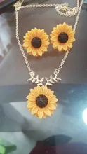 Jisensp-collar de girasol con ramas de hojas para mujer, accesorios de fiesta, regalo de joyería