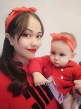 Accesorios de bandas para el cabello para madre e hija, diadema con lazo para bebé y niña, tocados familiares para padres e hijos