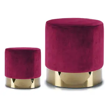 

Pouffe Velvet Maroon Golden (38 x 42 x 38 cm)