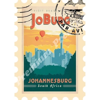 

South Africa souvenir magnet vintage tourist poster