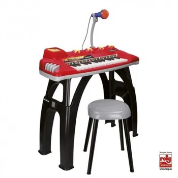 

Piano electronic toy with microphone and stool