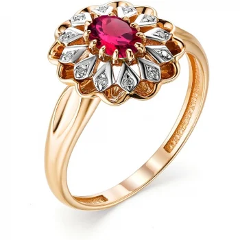 

Alcor ring with Ruby and diamonds in red gold