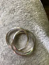 Tamaño 5-10 hermoso regalo de San Valentín joyería de anillo de plata de 3 círculo caliente lindo bastante de boda de moda de color de plata mujer