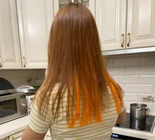 Lupu-extensiones de cabello sintético para niña, horquilla larga y lisa con un Chip en color arcoíris resaltado, para cabello falso