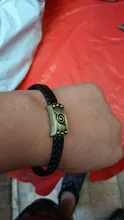 HEYu-pulsera trenzada de cuero con personaje de dibujos animados, brazalete de aleación, joyería para disfraz