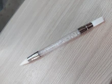 Pluma de escultura de silicona para manicura, herramienta de punto de manicura acrílica de doble punta de 2 formas para esculpir, pintura artesanal, purpurina, diamantes de imitación, 1 ud.