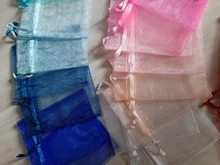 Bolsas de organza de decoración, embalaje para joyería, regalo o fiesta de boda, 7x9, 9x12, 10x15, 13x18CM, 24 colores, 50 unidades