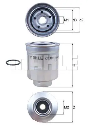 Fuel filter Toyota Auris 1.4D-4D/2.0D-4D/2.2D 07 MAHLE KNEC |