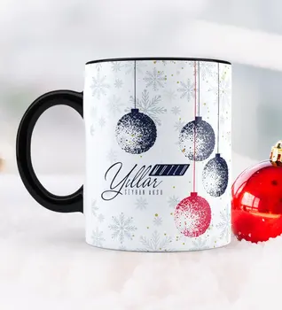 

Personalized Christmas Happy birthday Themed Black Mug Cup-13