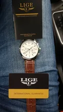 LIGE-reloj analógico con correa de cuero para hombre, nuevo accesorio de pulsera de cuarzo resistente al agua con cronógrafo, complemento Masculino deportivo de marca de lujo con fecha automática, 2021