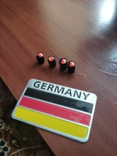 HAUSNN 4 unids/pack accesorios de coche para VW Audi Benz BMW Logotipo de bandera de Alemania etiqueta rueda de neumático válvula gorras madre cubre de estilo