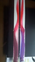 AliLeader-extensiones de cabello de una pieza con Clip, 57 colores, pelo sintético, degradado, rosa, rojo y azul, con Clip