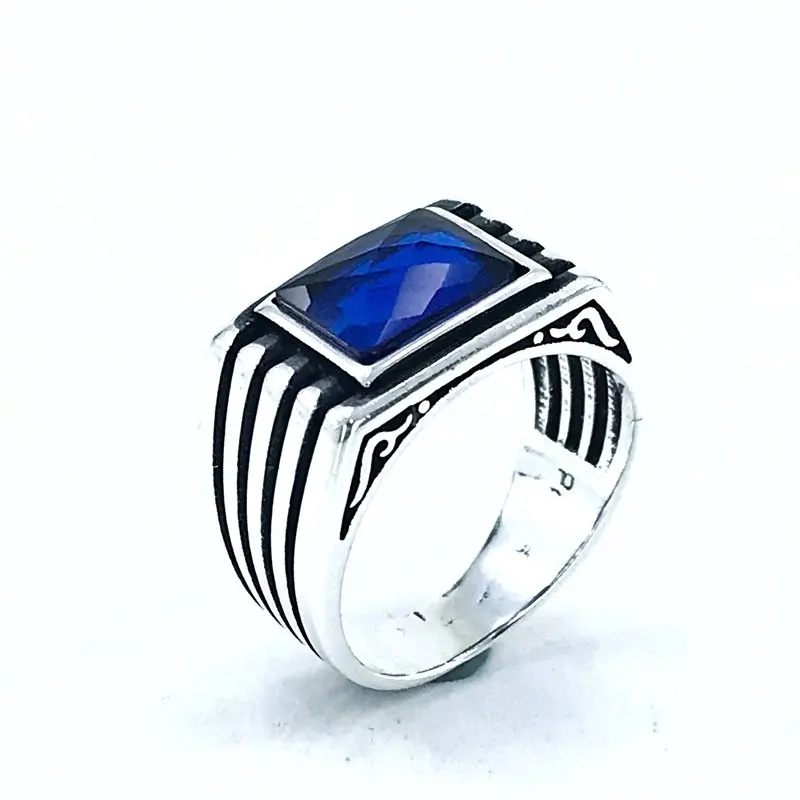 

Baget Sapphire Stark Stylish Silver Mens Ring