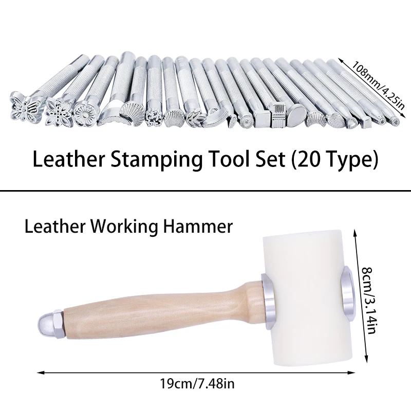 Leather Stamping Tools Handmade Seal Sculpture Metal Leather Processing Saddle Printinting Craft Tool Set