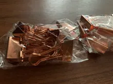 TUTU 10 unids/lote Color sólido oro rosa Clips de carpeta metálicos notas carta Clip de papel suministros de oficina H0059