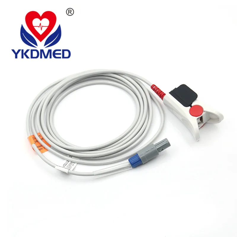 Compatible GMI (General Meditech Inc. ) Direct-Connect Spo2 Sensor 6 Pin 40 Degrees Adult Finger Clip |
