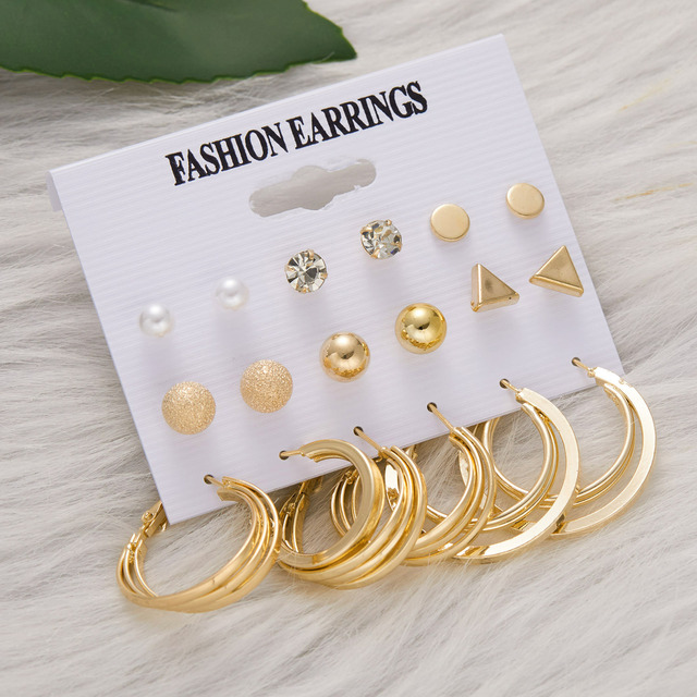 Simple Crystal Stud Earring Set For Women Butterfly Flowers Pearl Zircon Earrings Girl Party Wedding Engagement Jewelry