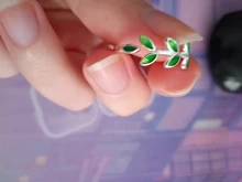 Hoja Verde hecha a mano creativo de Plata de Ley 925 temperamento personalidad moda femenina de tamaño reajustable de moda anillos de apertura SRI028