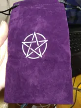 Bolsa de almacenamiento de Tarot, pentagrama de terciopelo, juego de mesa, bordado de tarjetas, bolsa con cordones, suministros de brujería para caja de Tarot, 1 Uds.