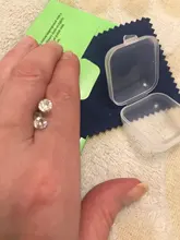 MloveAcc 100% Plata de Ley 925 auténtica joyería de las mujeres de moda lindo pequeño claro CZ Stud pendientes regalo para las niñas adolescentes Dama