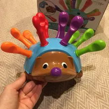 Entrenamiento enfocado en el Motor fino para niños, lucha de coordinación mano-ojo, juguete educativo para bebés erizo insertado