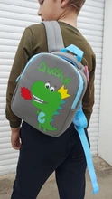 Mochila de grado alto para bebés y niñas, morral escolar 3D antipérdida con dibujos animados para guardería, impermeable de dinosaurios
