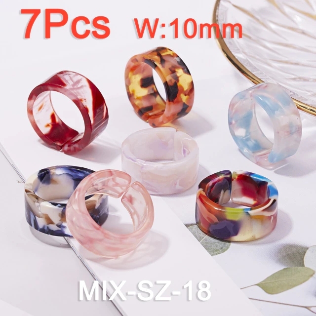 Transparent Acrylic Resin Rings for Women Korean Style Summer Sweet Cute Geometric Round Open Ring Wedding Jewelry Gift