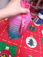 QuiFit-botella de agua de 3,78l, 2,2 L, 1,3 L, 128oz, galón, con pajita de plástico transparente, herramienta de gimnasio, jarra, taza deportiva gratis de BPA