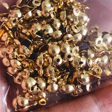 100 Uds collar de acero inoxidable conector de cadena de cierre accesorios de cadena de bola espaciador de final de conclusiones para la fabricación de la joyería DIY