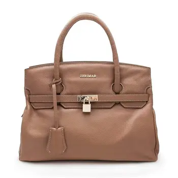 

Natural leather bag blue color 38x30x10 cm