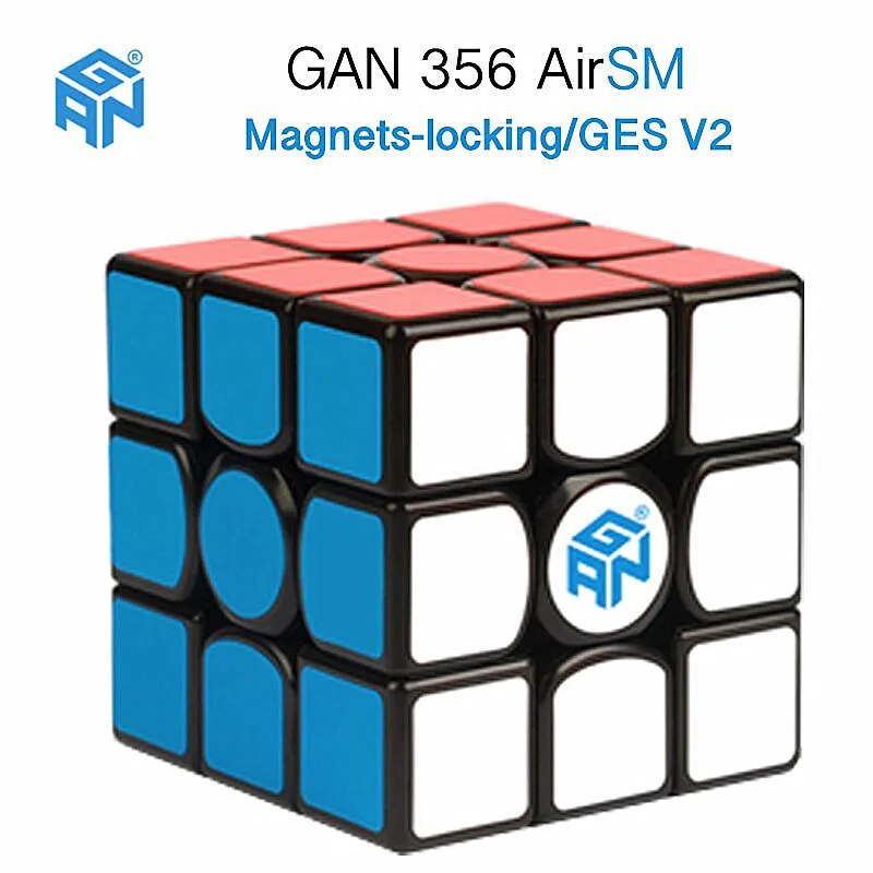 GANS Cube GAN356 AirS M Магнитный 3x3x3 магический куб gans 3x3x3 Cube GAN356Air SM 3x3 головоломка куб GAN 356sm 3X3x3 скоростной куб - Цвет: Черный