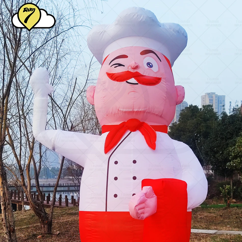 Air Dancers Sky Tubeman Dancer Inflatables Cook Man Welcome Promotion Balloon Advertising Wave hands Chef for Restaurants Store 5