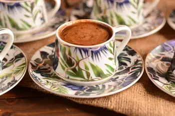 

Nature and Flower Bambum Notte Prestige Set of 6 Coffee Cups Turkısh Coffe Set