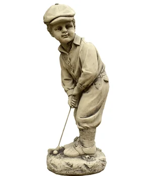 

Decorative figure Child Golf in concrete-stone for outdoor garden 22x52cm.
