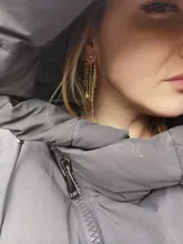 Pendientes estrella borla colgante trasero de seis puntas para mujer, exagerados, temperamento, pendientes de estrella de estilo europeo y americano