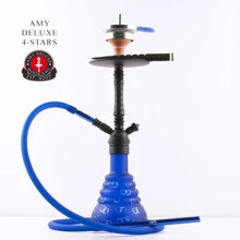 Кальян Amy Deluxe 4 Stars модель 460 bsmbk-bu Синий круги полный комплект. Высота 50 см