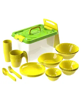 

Set of dishes for picnic