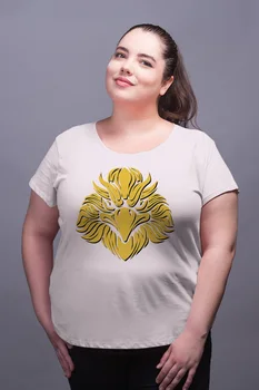 

Angemiel Wear Yellow Eagle White Women Cotton Large Size T-Shirt