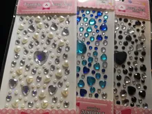 1 hoja de calcomanía en forma de corazón para niños, diamantes de imitación, cuentas acrílicas, libro de recortes, decoración de notas, juguete artesanal