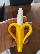 Cepillos dentales de entrenamiento de silicona para bebé, sin BPA, forma de plátano, mordedor seguro, juguetes para morder, anillo de dentición, regalo para mordedor de bebé